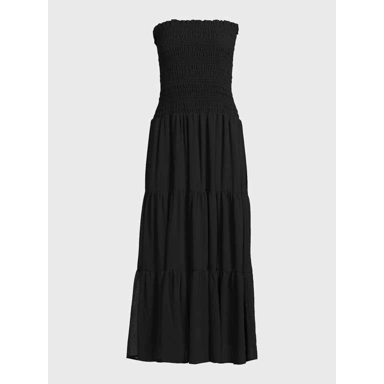 Scoop Women's Smocked Strapless Maxi Dress, Sizes XS-XXL - Walmart.com | Walmart (US)