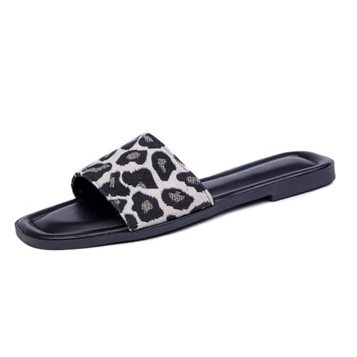 Stratuxx Kaze Womens Flat Sandals Flat Slide Sandals White,Black, Brown,Metallic Flat Sandals Leo... | Amazon (US)