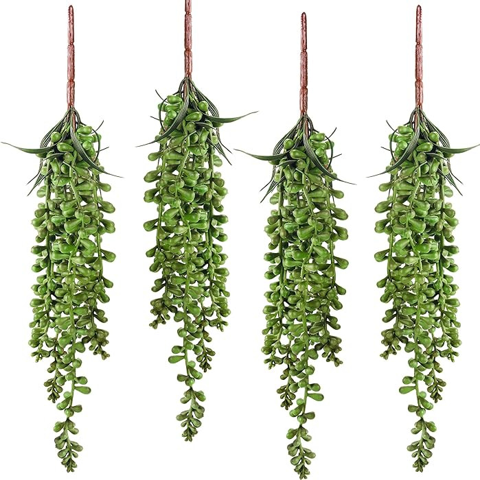 Meiliy 4pcs Artificial Succulent Plants Hanging Succulent Plants Faux Succulents Unpotted Branch ... | Amazon (US)
