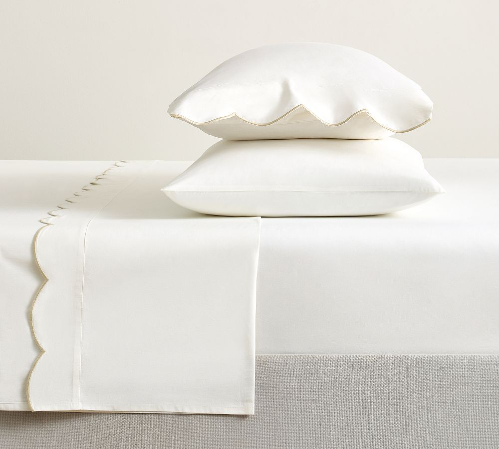 Scalloped Embroidered Sheet Set | Pottery Barn (US)