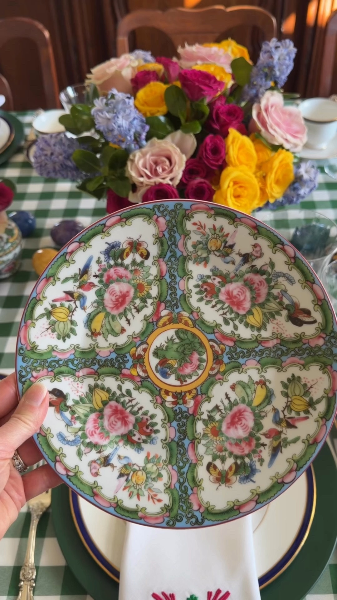 I love the Famille Rose table using the white tablecloth, but I think I love the green and white check tablecloth even more. Which is your favorite? I love this table for Easter, wedding showers, Mother’s Day, or anytime you want to entertain and have a beautiful table.💕

#LTKWedding #LTKHome #LTKfoodie