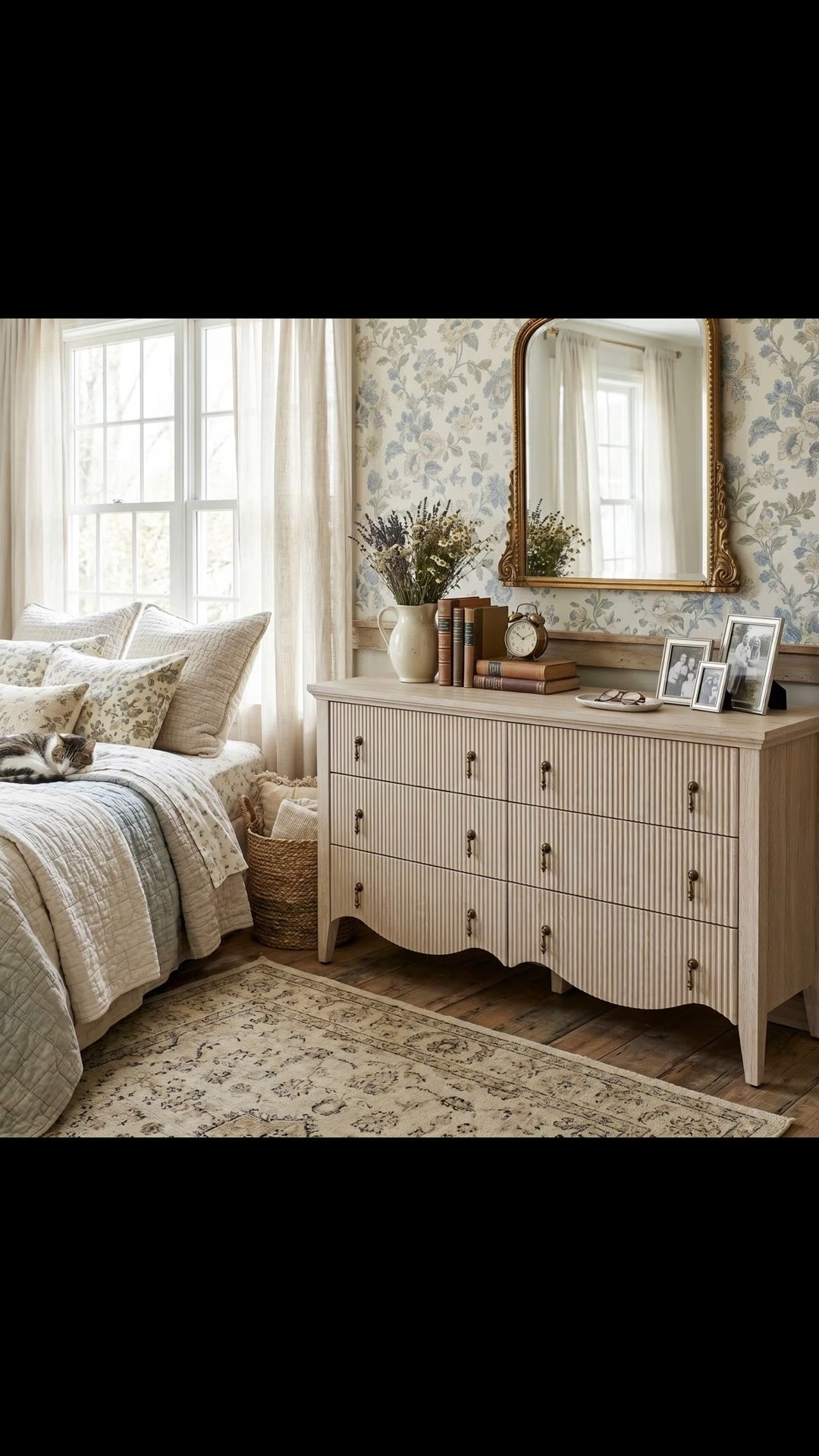 Avenall 6-drawer Double Dresser With Fluted Design, Vintage Wide Chest Of Drawers With Scalloped Base, Organic Modern Storage Cabinet For Bedroom, Nature Oak

#LTKfitnessgoals #LTKdayinmylife #LTKxMadewell