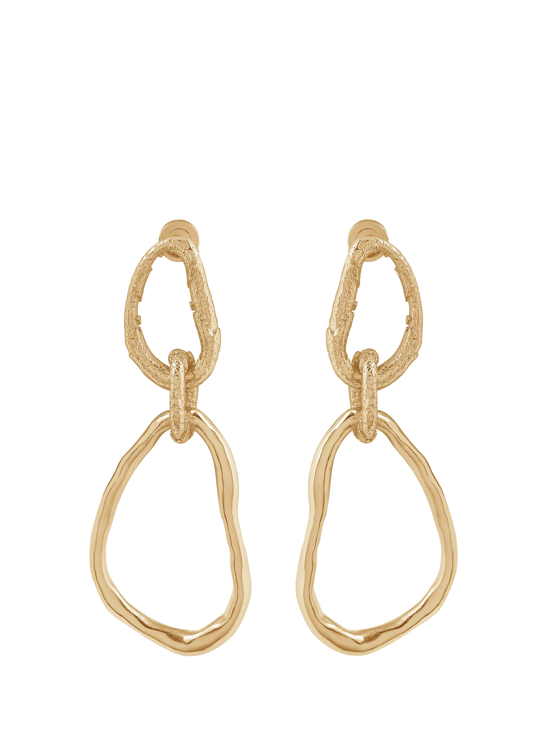 TUTTI Birch Drop Hoop Earrings, Gold | John Lewis (UK)
