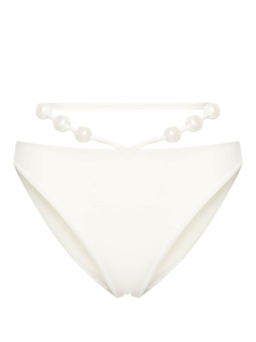 Magda Butrym pearl-detail bikini bottoms - White | Farfetch Global