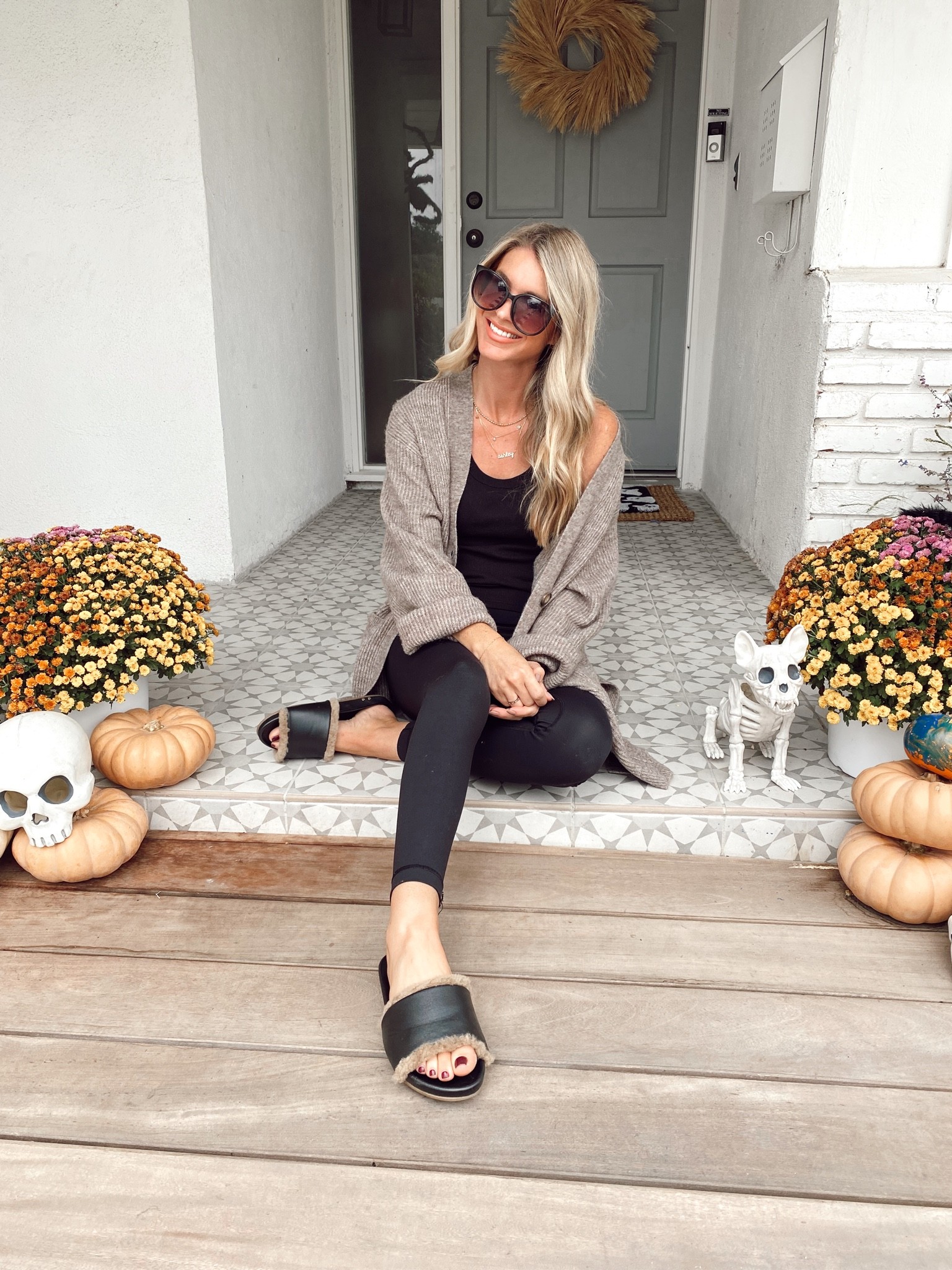 Cozy fall style. My favorite Beek Sherpa sandals 

#LTKSeasonal #LTKstyletip #LTKshoecrush
