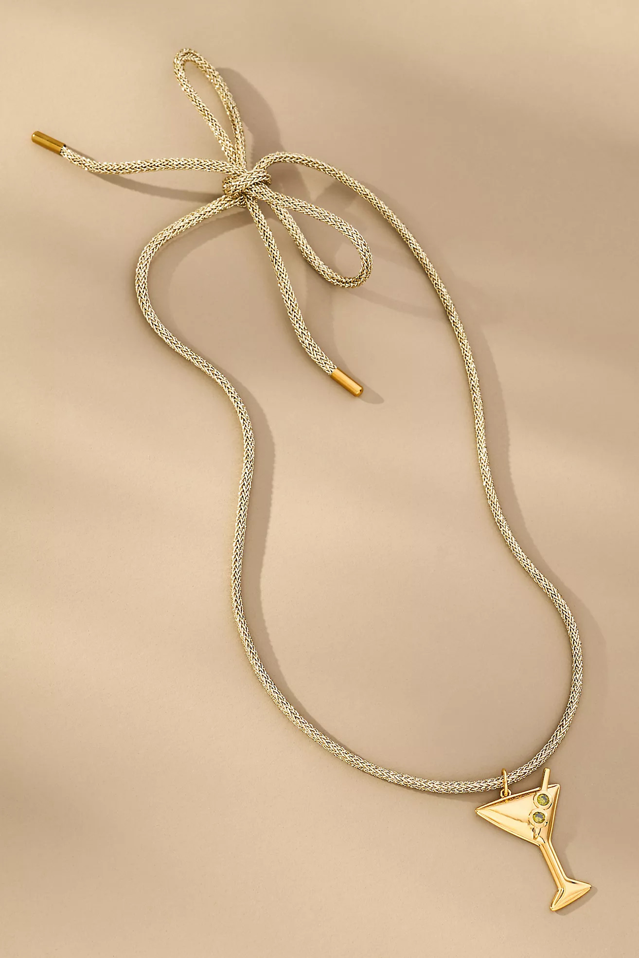 Hart Martini Charm Lurex Cord Necklace | Anthropologie (US)