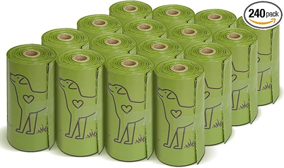 240 Count 13” x 9”Dog Poop Bags Rolls, Leakproof Strong & Sturdy Waste Bags for Doggie Cat Pe... | Amazon (US)