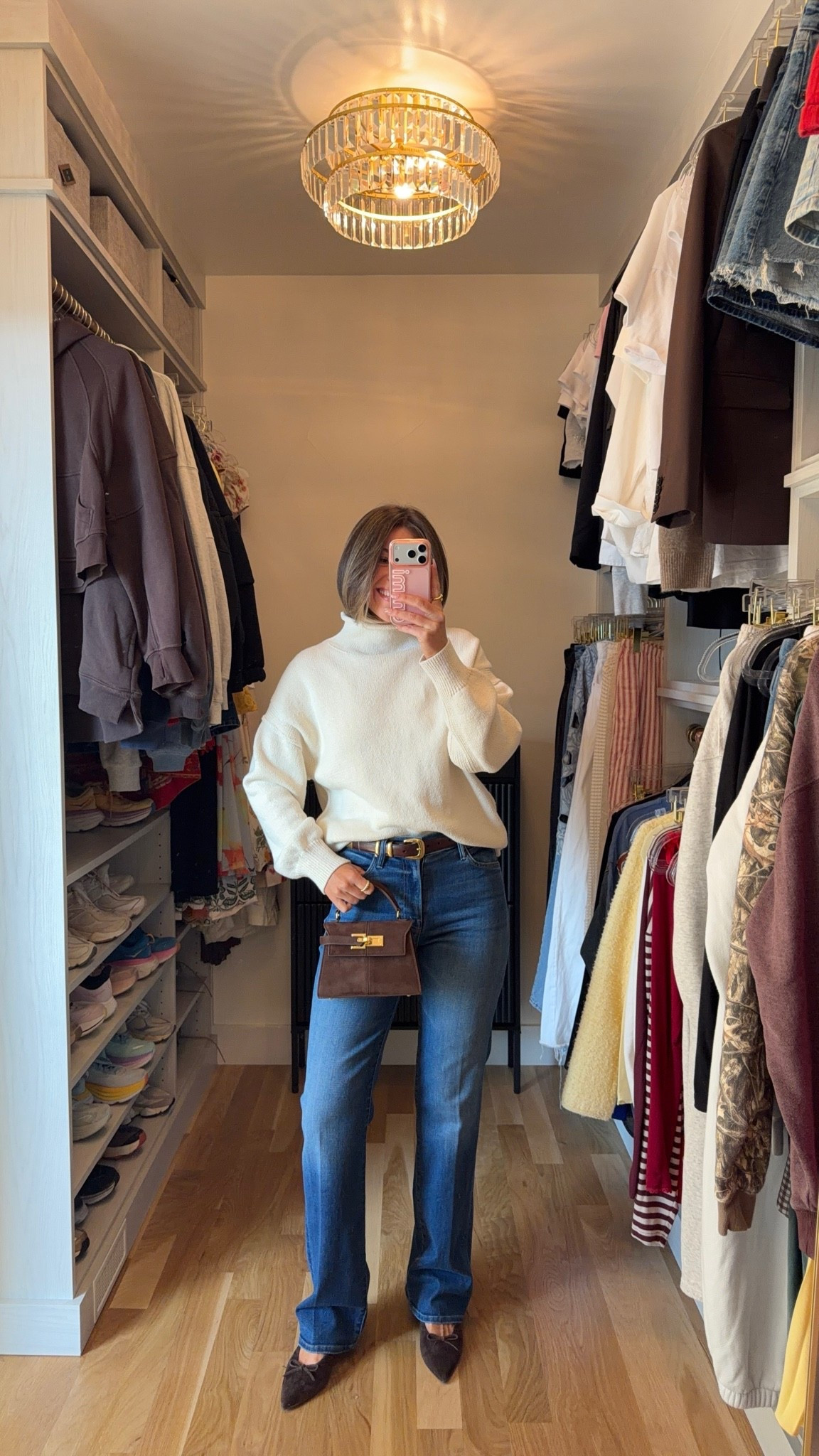 nordstrom anniversary sale summer to fall denim with cream knit sweater and brown suede kitten heel 🤎

i'm 5'4" and typically wear a small/2 & a 26 in jeans
• jeans: sized down to a 25
• sweater: sized down to an xs

fall outfits, fall jeans, autumn outfits, denim, long sleeve dresses, casual outfits, thanksgiving outfits, family photo outfits, date night outfits, work outfits, fall fashion, autumn fashion, cozy outfits, transitional outfits, neutral outfits, everyday outfits, weekend outfits, women’s fashion

#LTKSeasonal #LTKSaleAlert #LTKootd