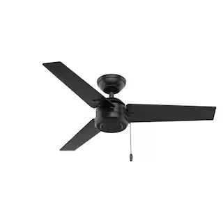 Hunter Cassius 44 in. Indoor/Outdoor Matte Black Ceiling Fan 50260 | The Home Depot