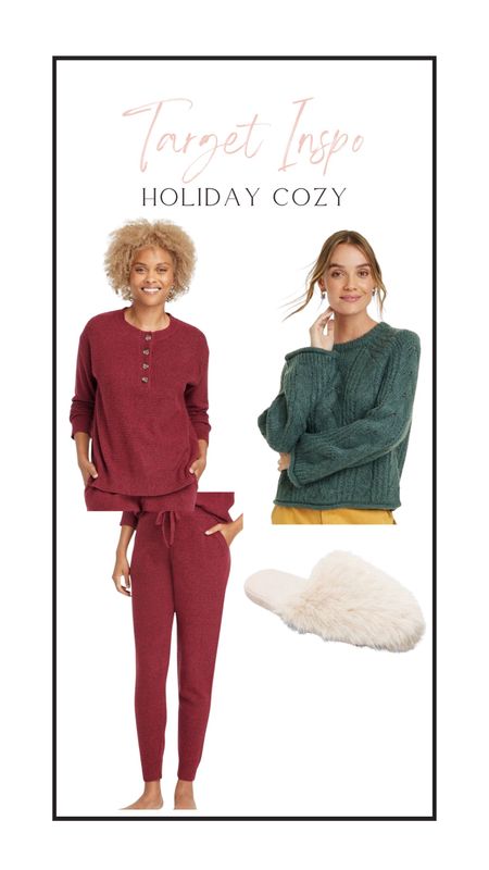 Target cozy vibes
Sweater loungewear
Fuzzy slippers
Cable knit sweater
Perfect for holidays 

#LTKsalealert #LTKstyletip #LTKSeasonal