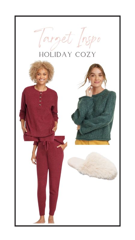 Target cozy vibes
Sweater loungewear
Fuzzy slippers
Cable knit sweater
Perfect for holidays 

#LTKsalealert #LTKstyletip #LTKSeasonal