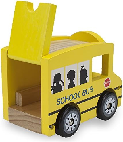 Wooden Wheels Natural Beech Wood School Bus by Imagination Generation , Yellow | Amazon (US)