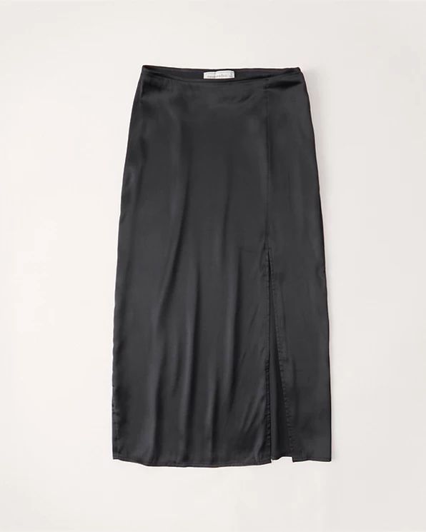Satin Midi Skirt | Abercrombie & Fitch (US)