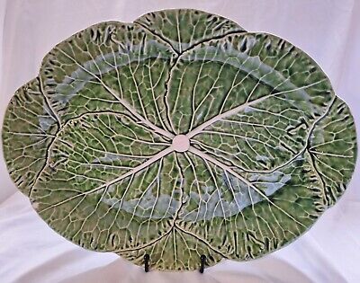Bordallo Pinheiro Portugal Green Cabbage Leaf Oval Platter 17x12.5"   | eBay | eBay US