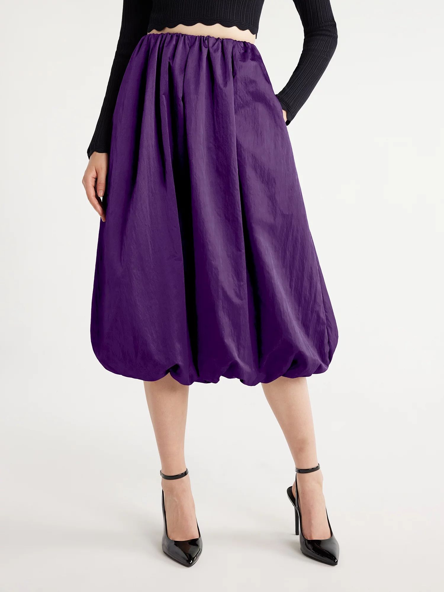 Scoop Women's Taffeta Balloon Midi Skirt, Sizes XS-XXL | Walmart (US)