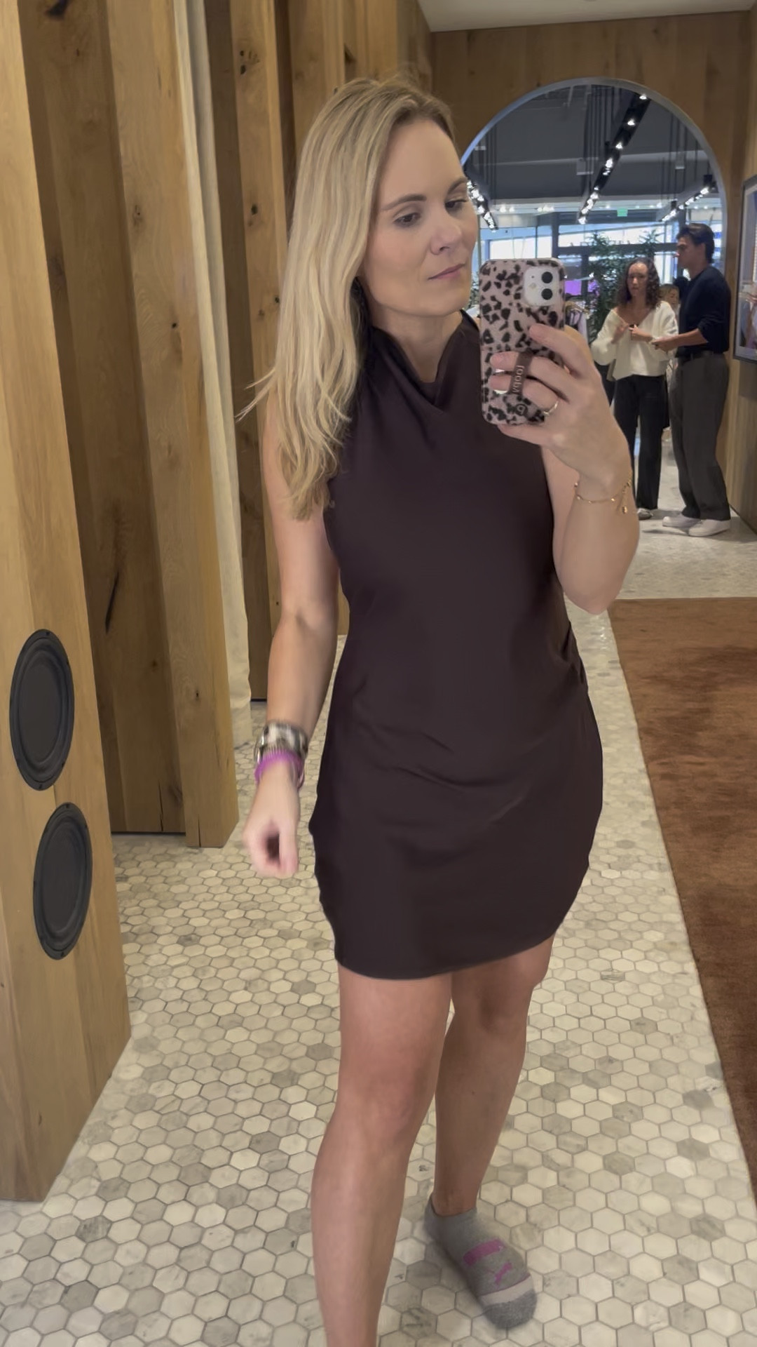 This is the dress that I ended up getting from Aritzia and I actually put this in my bag to take on vacation with us because I absolutely loved it. I size down to a size 6 in this and it’s just stunning and this chocolate brown color so beautiful on I did try on the eight as well but the sixth fit so I am taking the smaller size home. ￼

#LTKWedding #LTKTravel #LTKmomlife