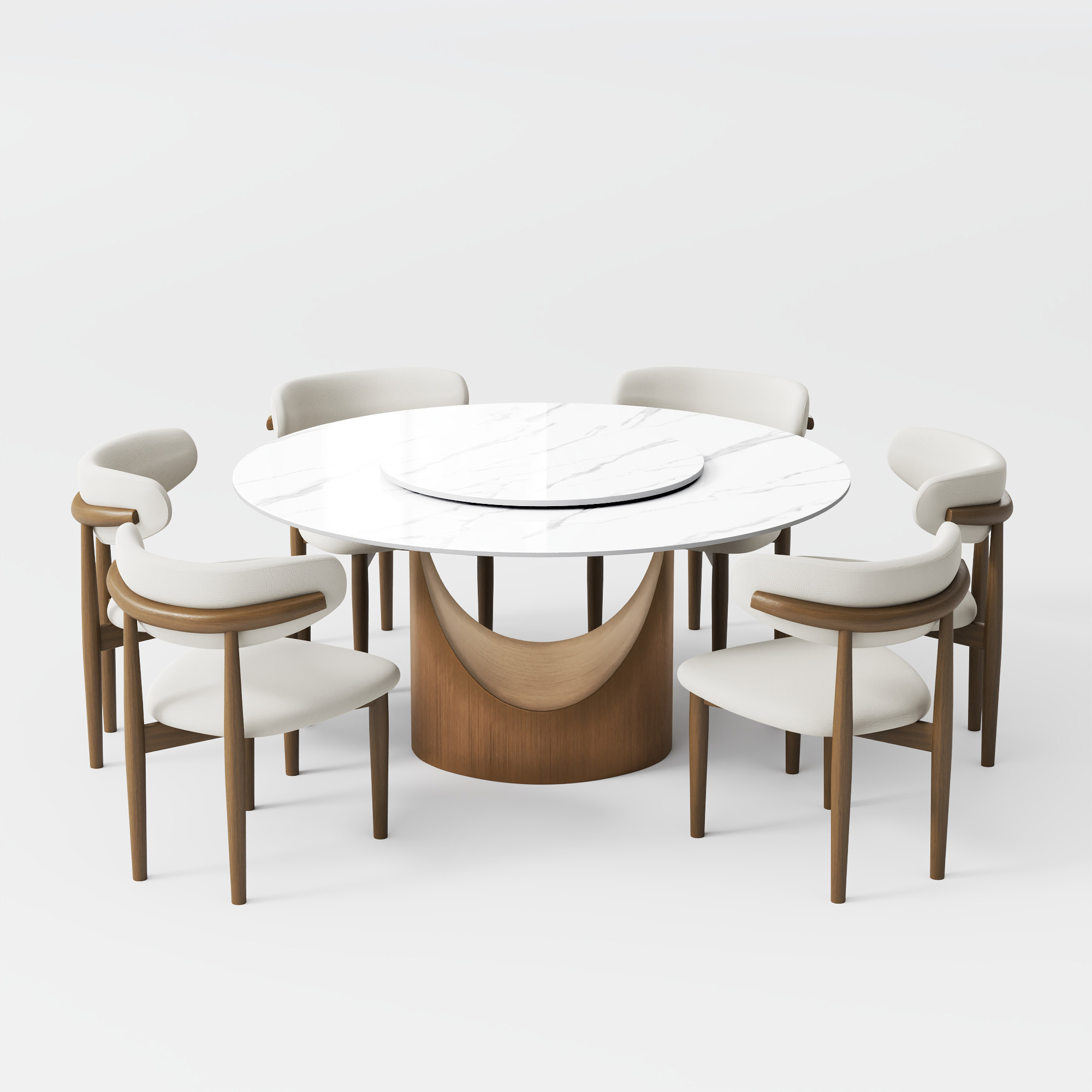 Hobart - 5-Piece Modern Round Dining Table Set for 4 | POVISON