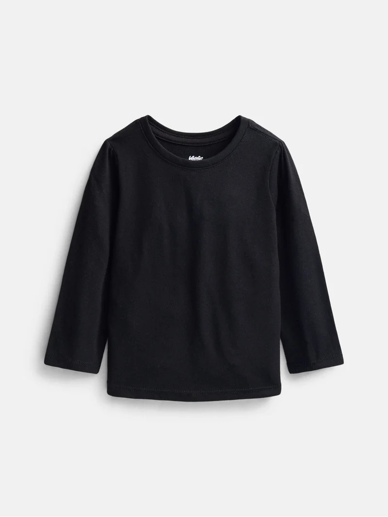 Wonder Nation Baby and Toddler Girls Graphic Tee with Long Puff Sleeves, Sizes 0M-5T | Walmart (US)