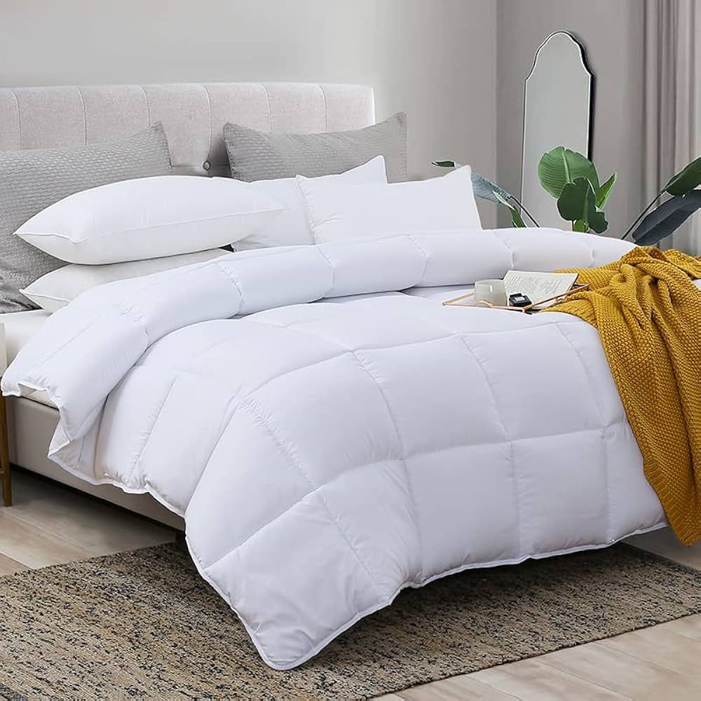 L LOVSOUL Down Alternative Comforter (White,King)-Ultra Soft Brushed Microfiber-Comforter Plush M... | Amazon (US)