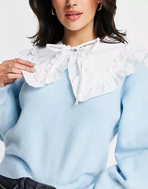 Vero Moda exaggerated frill collar in white | ASOS (Global)