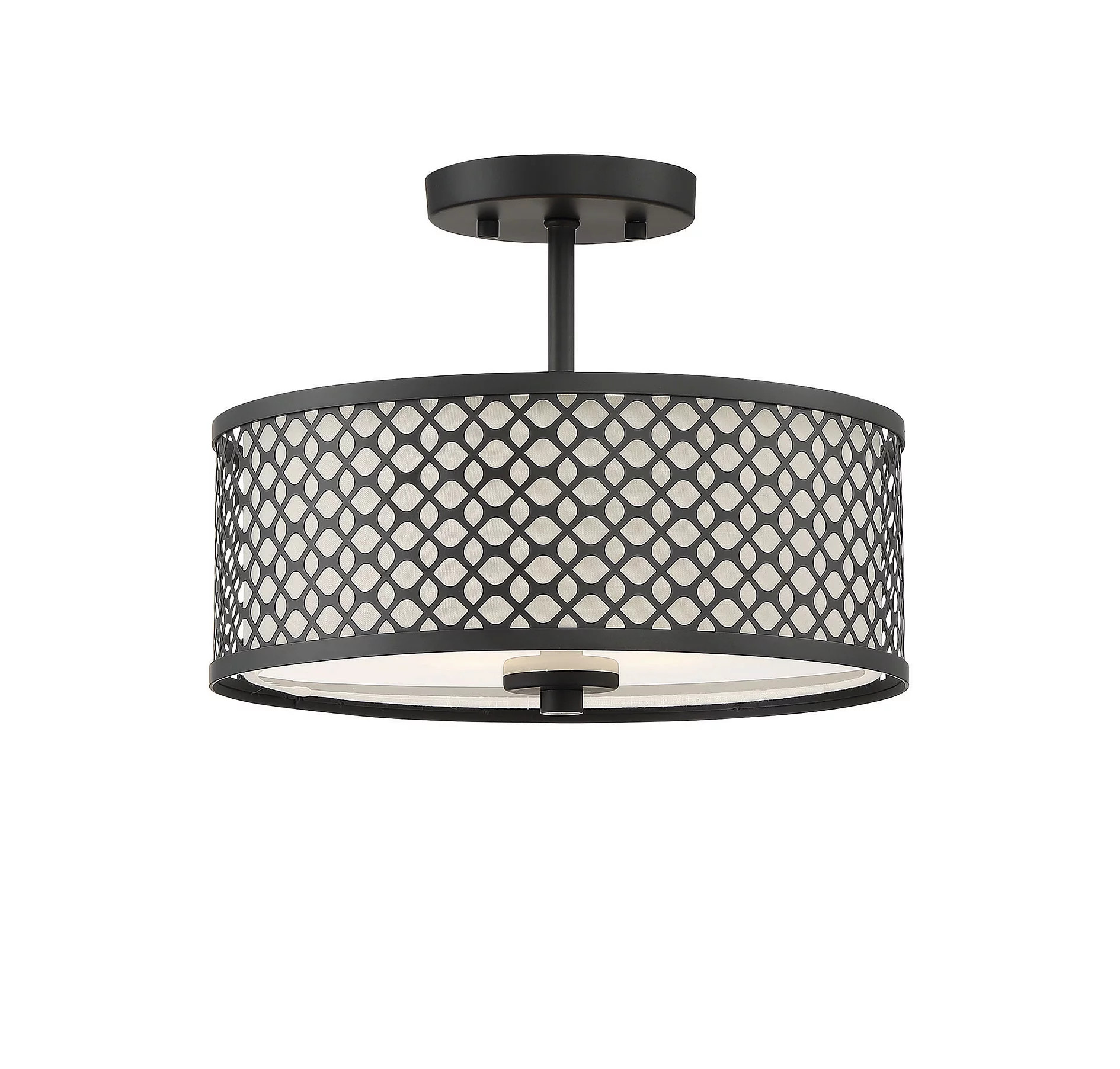 Trade Winds Lighting TW80021-MBK Industrial Farmhouse Retro Loft Vintage Hutchins Drum Ceiling Li... | Walmart (US)