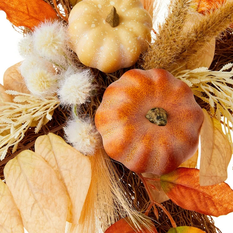 Cross with Foam Pumpkins & Fall Foliage Wall Decor, Orange & Cream, 20", Harvest by Way To Celebr... | Walmart (US)