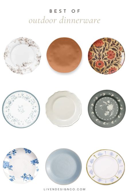 Outdoor dinnerware. Spring dining. Outdoor melamine dinner plates. Floral scalloped plates. 

#LTKSeasonal #LTKhome #LTKfindsunder50