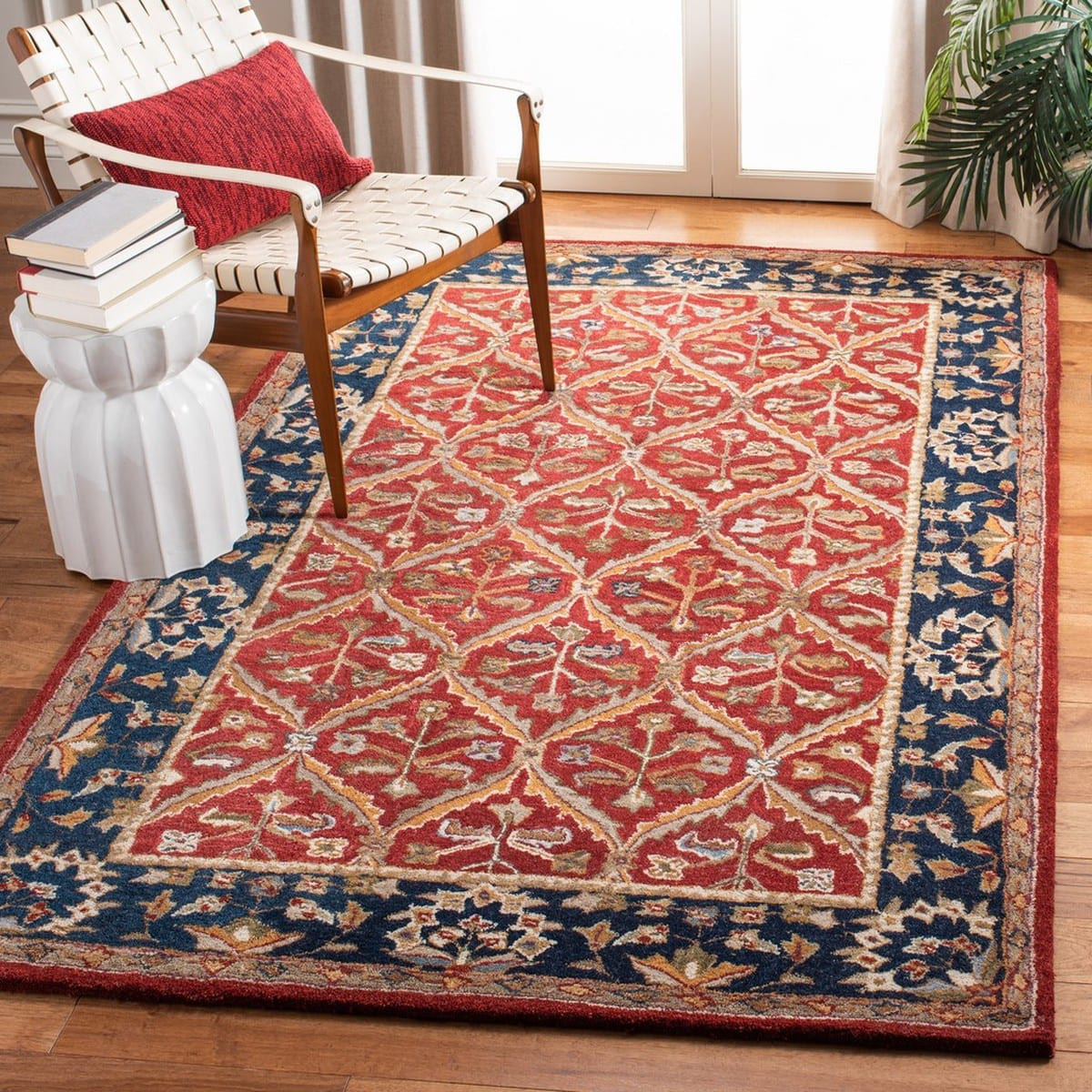 Safavieh Anatolia AN610A Red - Navy Area Rug | RugStudio.com