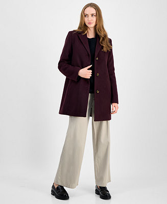 Juniors' Single-Breasted Walker Coat | Macy's