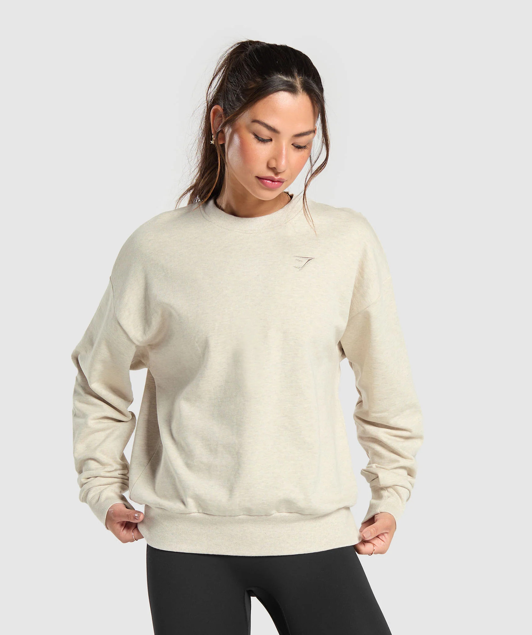 Gymshark Rest Day Sweats Crew - Sand Marl | Gymshark UK