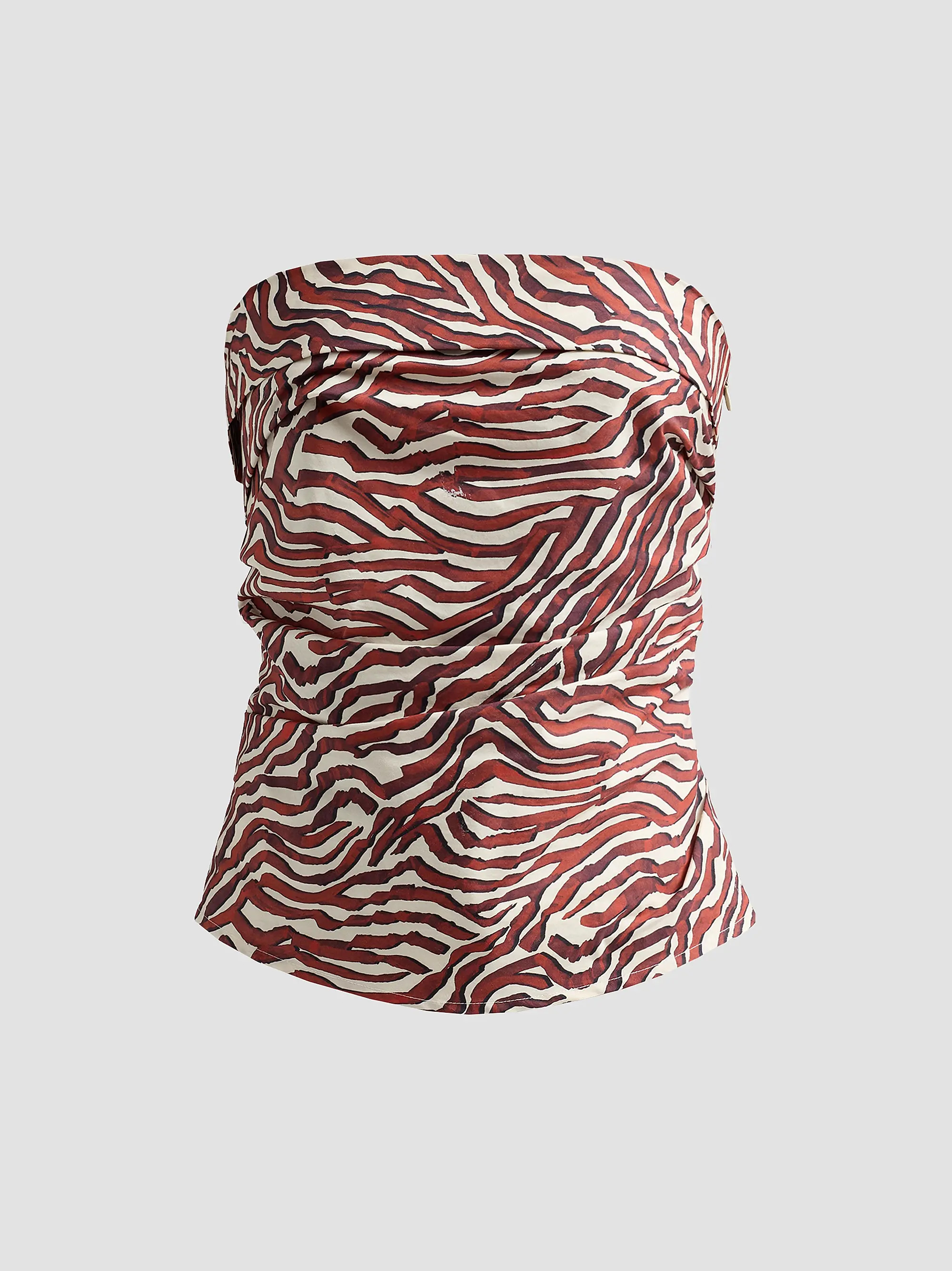 Maisy Coral-Print Poplin Strapless Top | Saks Fifth Avenue