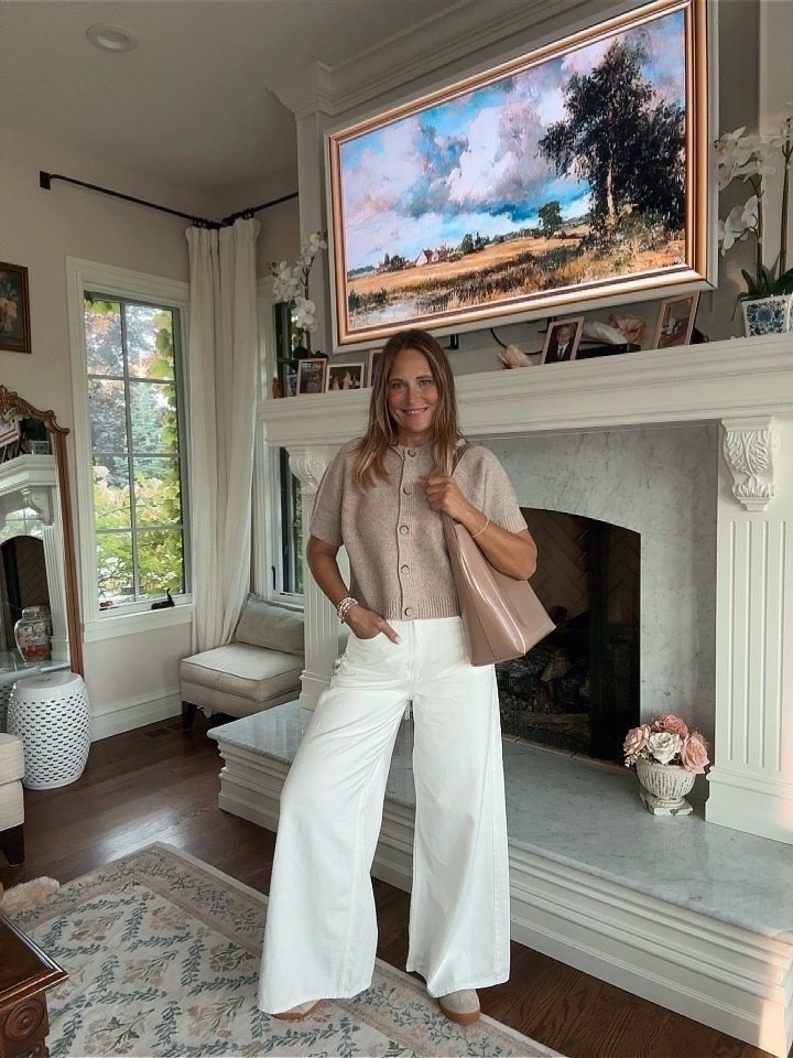 Weekly best sellers! The star of the show is these high rise wide leg pants from Target! Paired it with a  button up cream short sleeve cardigan, leather cream purse, and gold jewelry! 

#LTKOver40 #LTKSeasonal #LTKMidsize