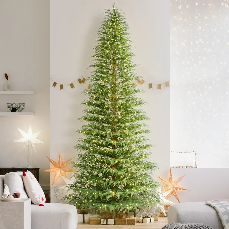 My Texas House 12ft Pre-Lit Cypress Artificial Christmas Tree, 1000 Warm White Twinkle LED, Green | Walmart (US)