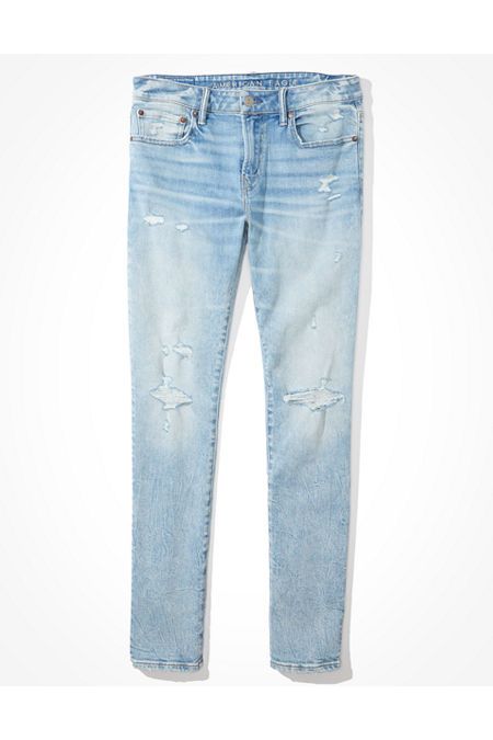 AE AirFlex+ Skinny Jean Men's Iced Light Indigo 36 X 32 | American Eagle Outfitters (US & CA)