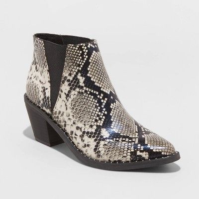 Women's Luna Faux Leather Studded Welt Snake Bootie - Universal Thread™ | Target