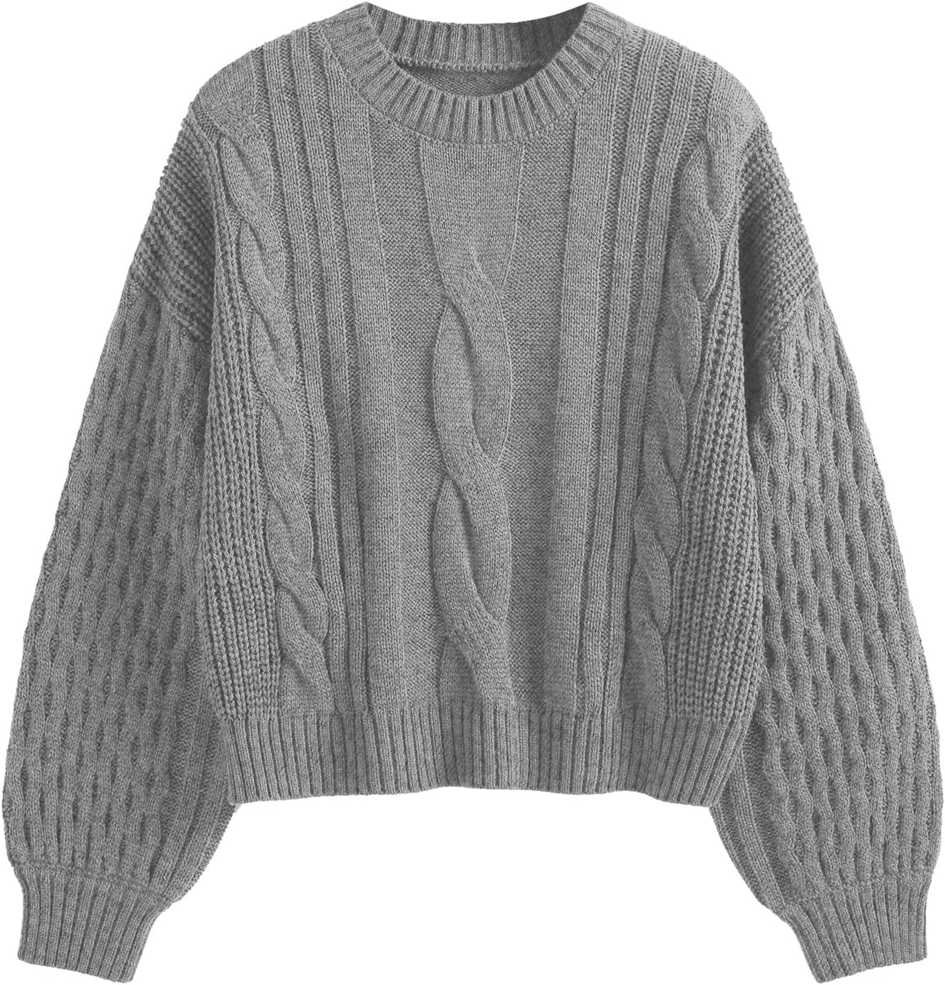 ZAFUL Womens Sweater Cable Knit Long Sleeve Knit Fall Outfits | Amazon (US)