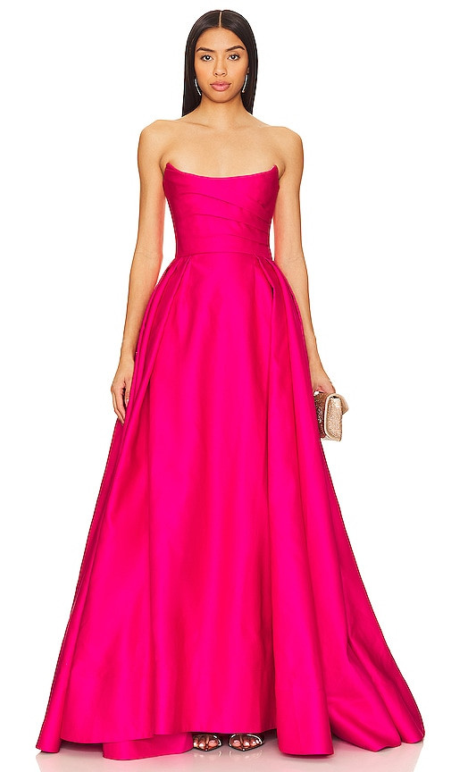 SAU LEE Barbara Gown in Fuchsia. - size 0 (also in 10, 2, 4, 8) | Revolve Clothing (Global)