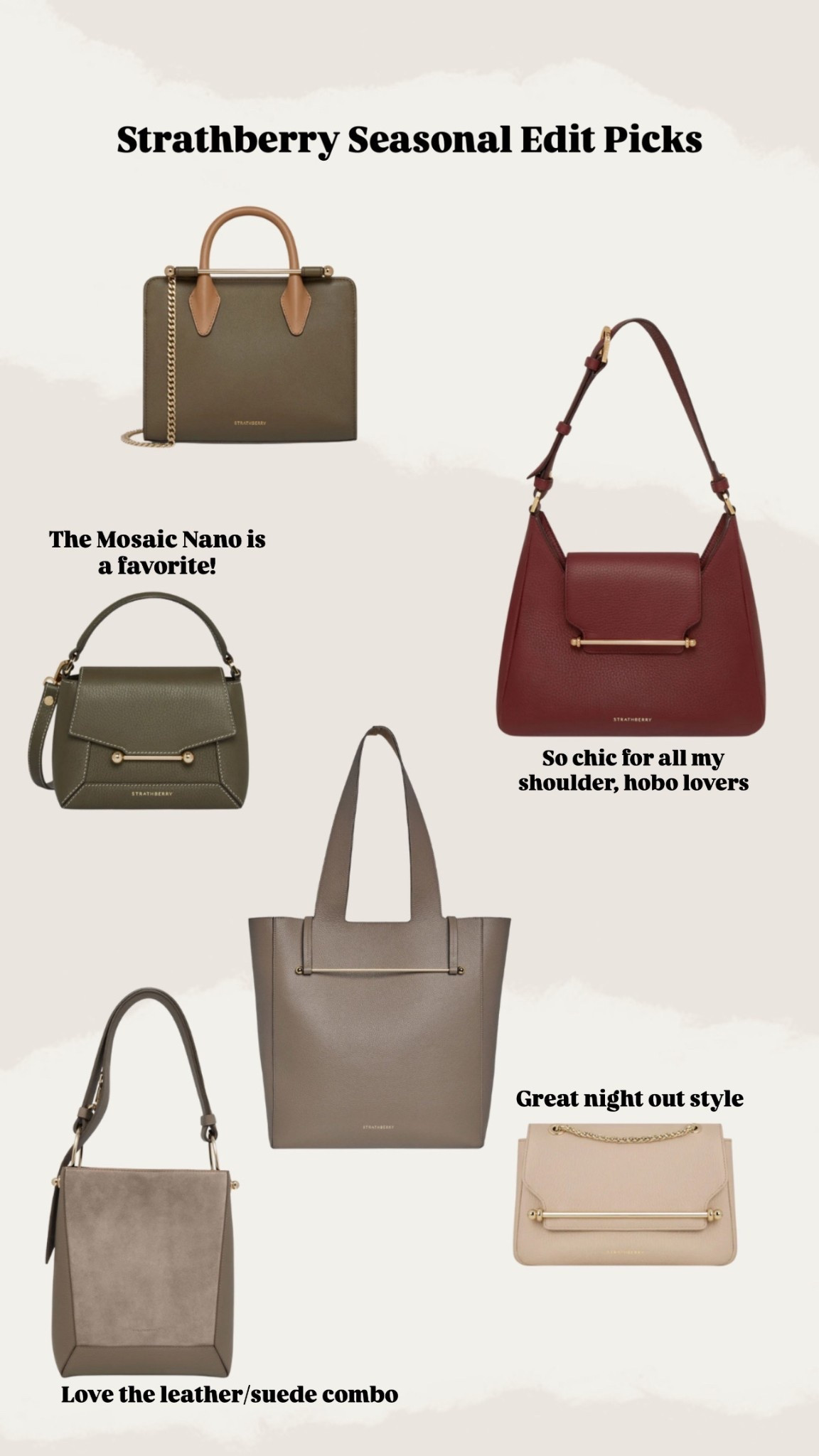 Strathberry Seasonal Edit! 

#LTKItBag #LTKSaleAlert #LTKStyleTip