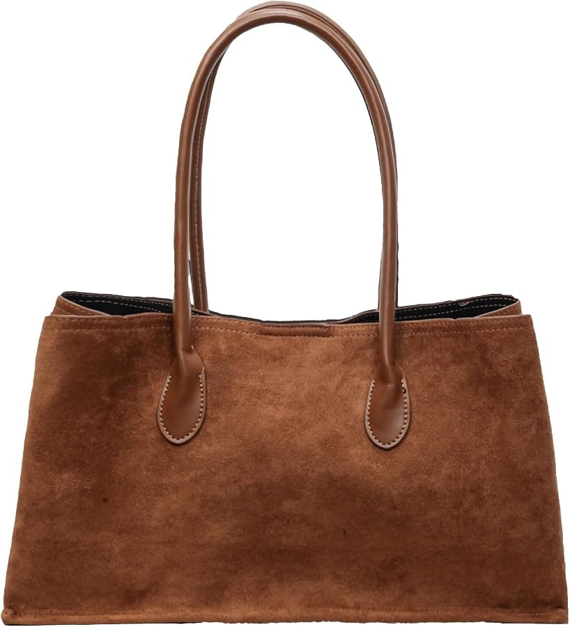 Piialova Suede Purse Tote Bags Women Work Tote Top Handle Bag Satchel Suede bag for Women | Amazon (US)
