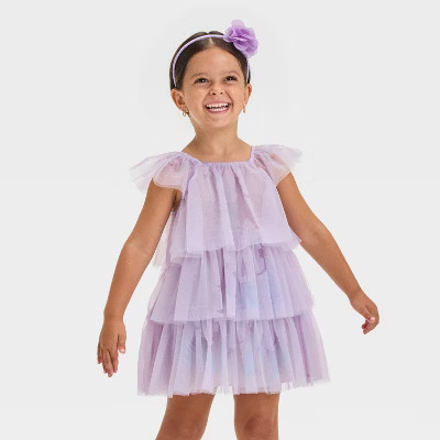 Toddler Girls' Disney Frozen Elsa Layered Dress - Purple 4T | Target