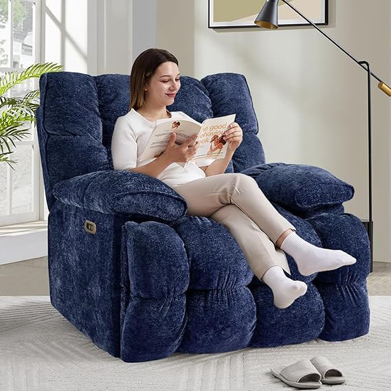 Oversized Rocker Recliner Chair 42” Power Swivel Recliner for Living Room Overstuffed Extra Wid... | Amazon (US)