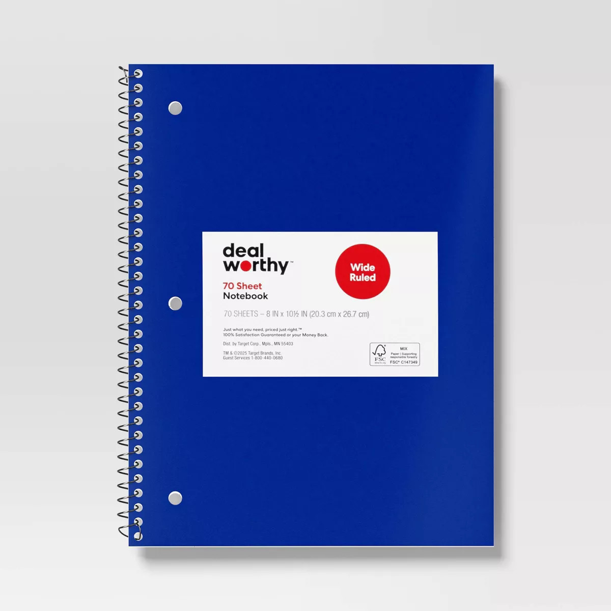 Subject Spiral Notebook Wide Ruled - Dealworthy™ | Target