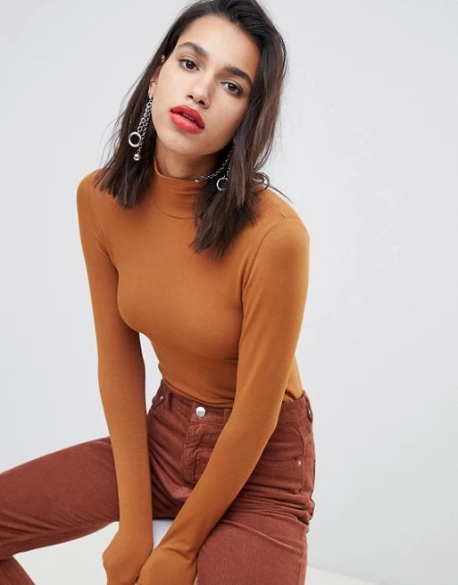 Stradivarius high neck jersey top | ASOS US