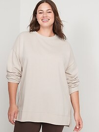 Oversized Boyfriend Garment-Dyed Tunic Sweatshirt for Women | Old Navy (US)