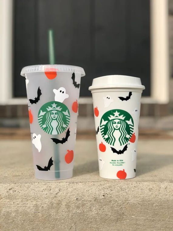 Halloween Starbucks Cup / Bats Cup / Ghost Cup / Pumpkin Starbucks Cup / Spooky Tumbler / Persona... | Etsy (US)