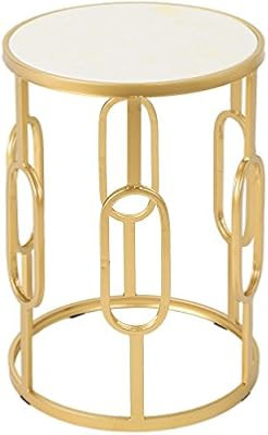 Christopher Knight Home Madison Indoor Glam 16 Inch Finish Side Table, White Faux Stone/Gold Meta... | Amazon (US)