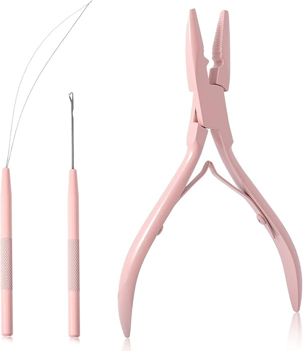 NEWISHTOOL Micro Links Hair Extensions Kit, Hair Extension Pliers for Beads, Hair Extension Loop ... | Amazon (US)