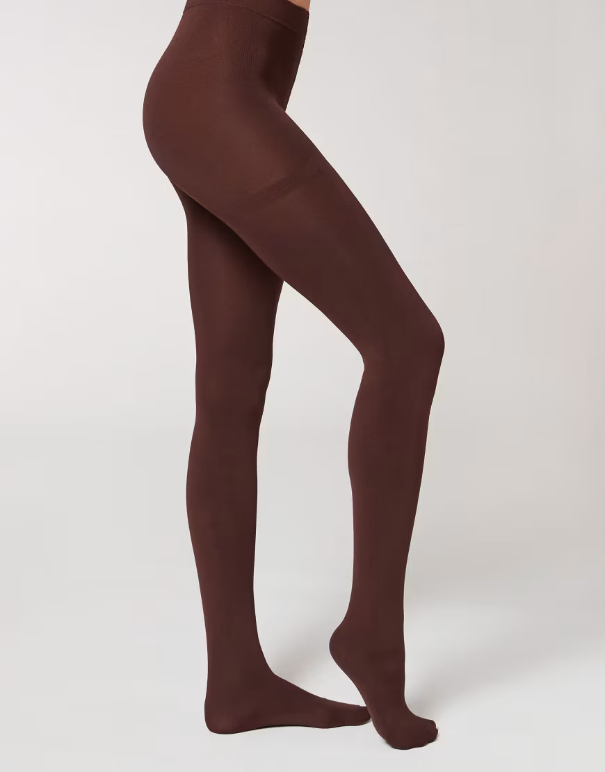 Calzedonia Thermal super opaque tights in dark brown | ASOS (Global)