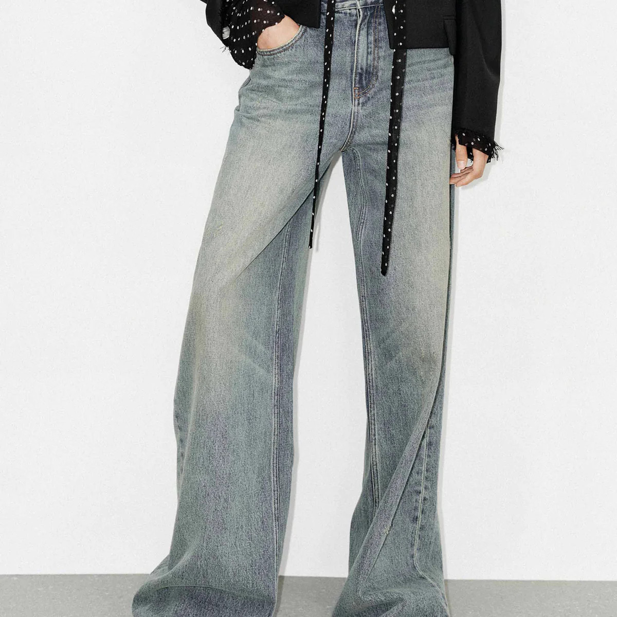 MO&Co. Women's Wide Leg Cotton Jeans | MO&Co.
