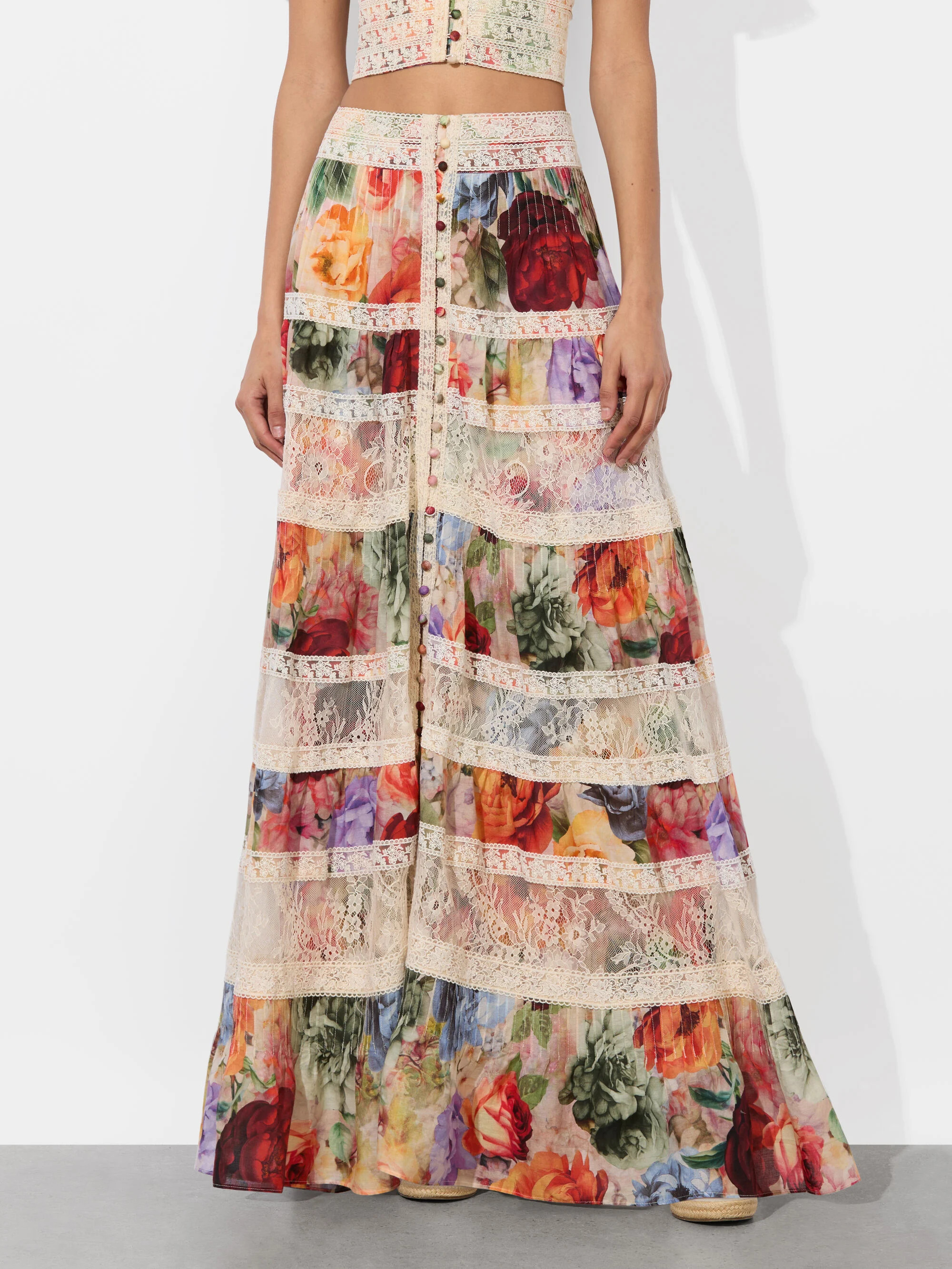 ADIRA TIERED MAXI SKIRT | Alice + Olivia